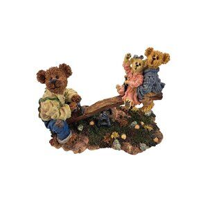 Vintage Boyds Bears Bearstone 2001 Grandpa Bearikins Molly Jeff Figurine 228350